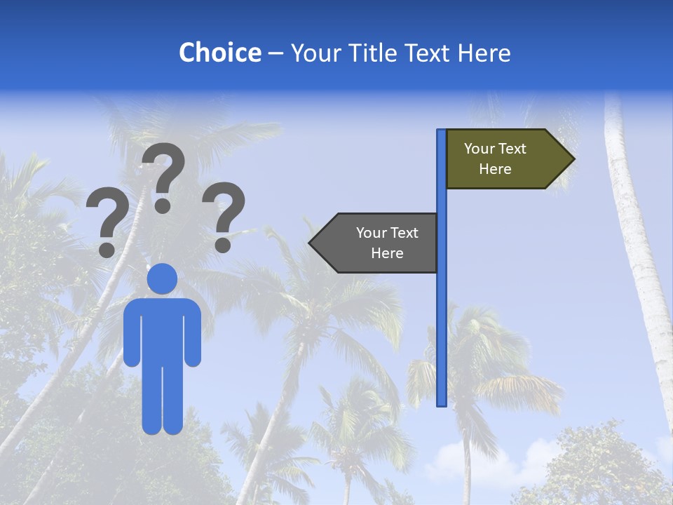 A Powerpoint Presentation With Palm Trees And Blue Sky PowerPoint Template