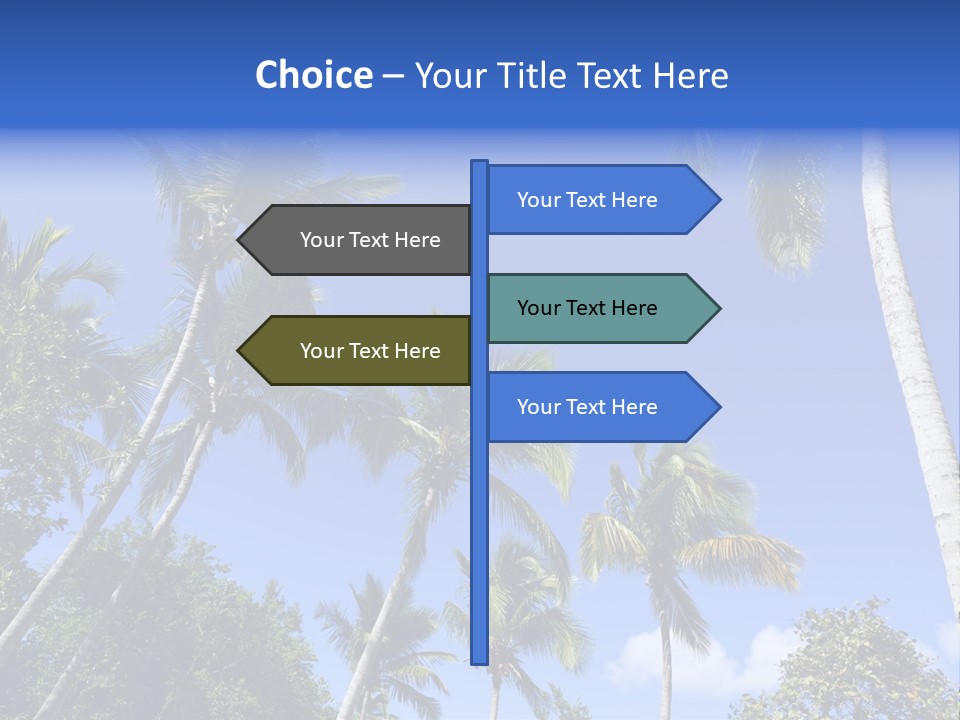 A Powerpoint Presentation With Palm Trees And Blue Sky PowerPoint Template