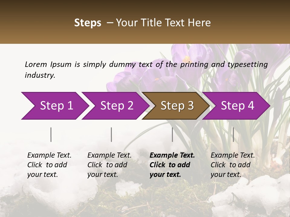 A Group Of Purple Flowers Sitting On Top Of Snow Covered Ground PowerPoint Template