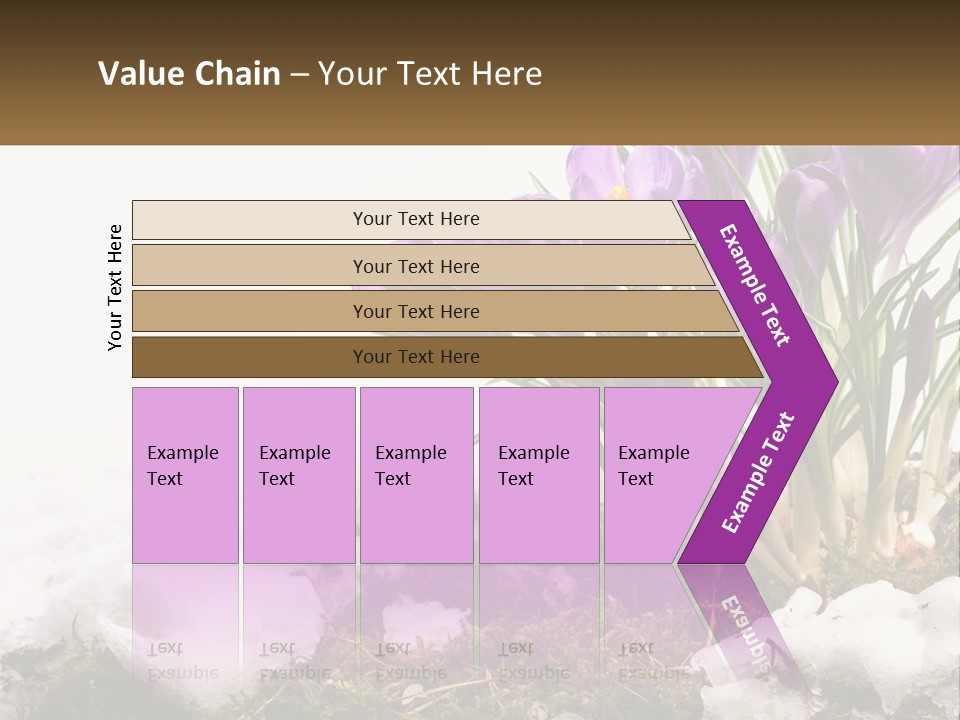 A Group Of Purple Flowers Sitting On Top Of Snow Covered Ground PowerPoint Template