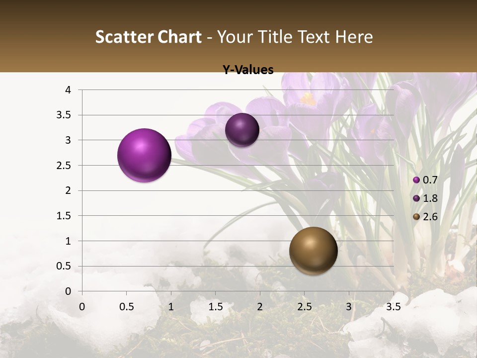 A Group Of Purple Flowers Sitting On Top Of Snow Covered Ground PowerPoint Template