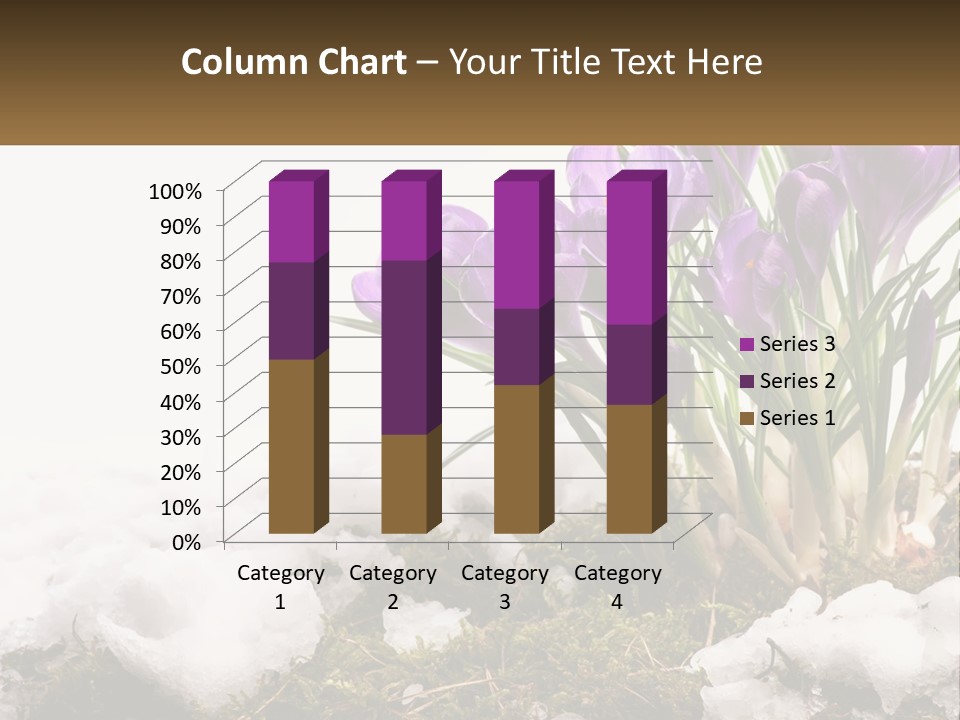 A Group Of Purple Flowers Sitting On Top Of Snow Covered Ground PowerPoint Template