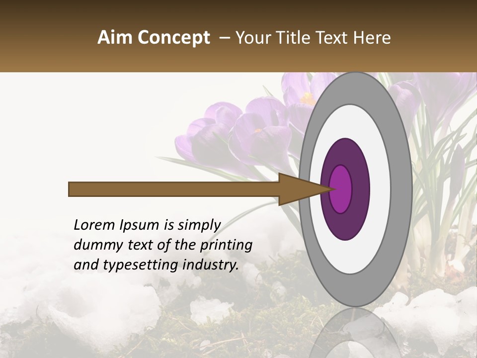 A Group Of Purple Flowers Sitting On Top Of Snow Covered Ground PowerPoint Template
