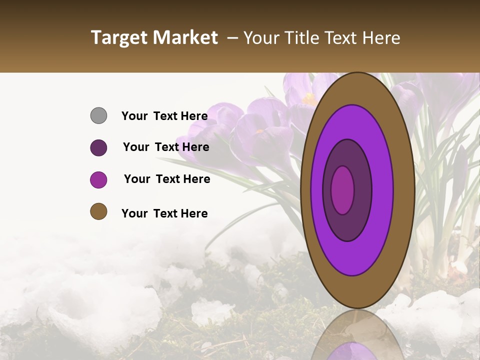 A Group Of Purple Flowers Sitting On Top Of Snow Covered Ground PowerPoint Template