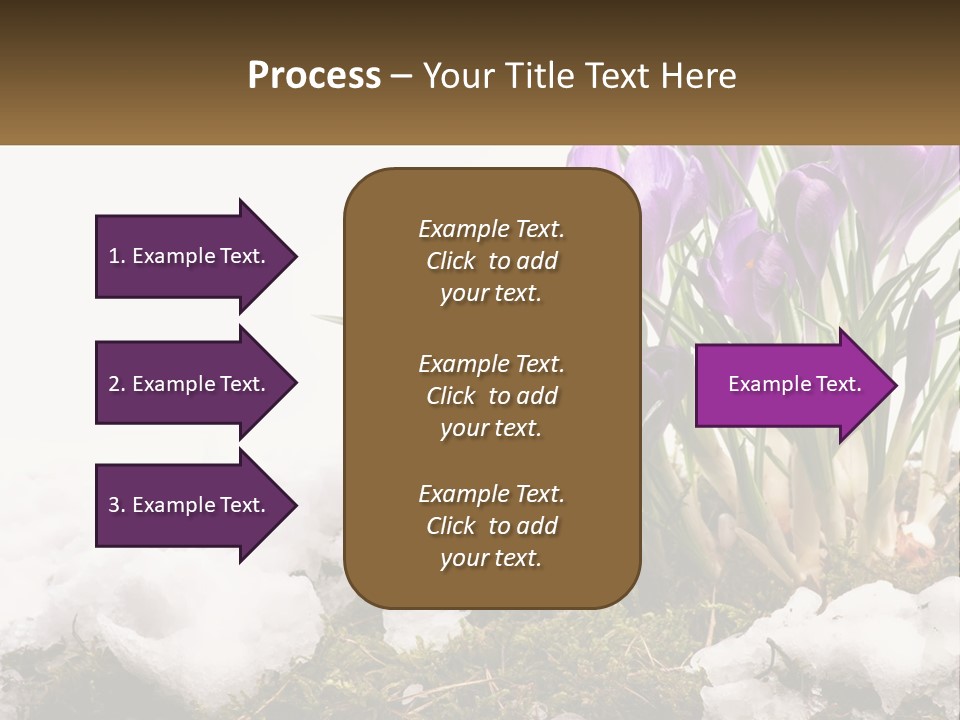 A Group Of Purple Flowers Sitting On Top Of Snow Covered Ground PowerPoint Template