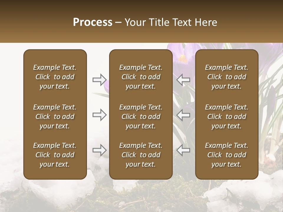 A Group Of Purple Flowers Sitting On Top Of Snow Covered Ground PowerPoint Template
