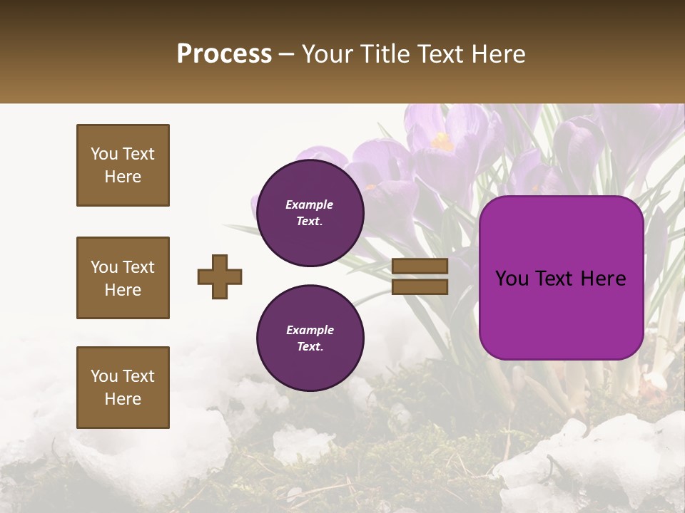 A Group Of Purple Flowers Sitting On Top Of Snow Covered Ground PowerPoint Template
