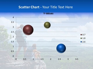 A Couple Of People Standing On Top Of A Mountain PowerPoint Template