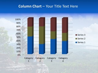 A Couple Of People Standing On Top Of A Mountain PowerPoint Template