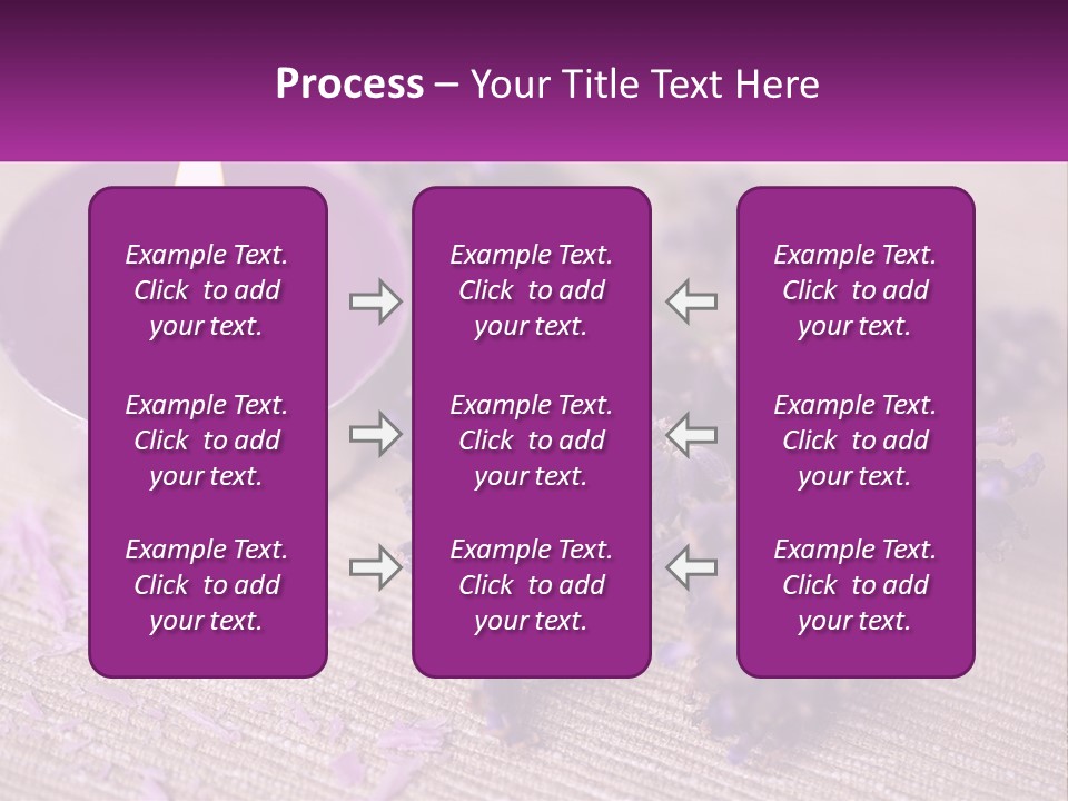 A Purple Candle And Some Lavender Flowers On A Table PowerPoint Template