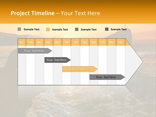 A Sunset Over The Ocean With A Cross On Top Of It PowerPoint Template