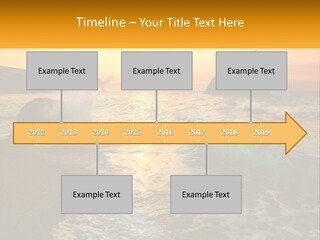 A Sunset Over The Ocean With A Cross On Top Of It PowerPoint Template
