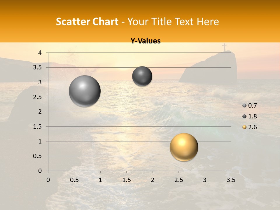 A Sunset Over The Ocean With A Cross On Top Of It PowerPoint Template