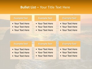 A Sunset Over The Ocean With A Cross On Top Of It PowerPoint Template