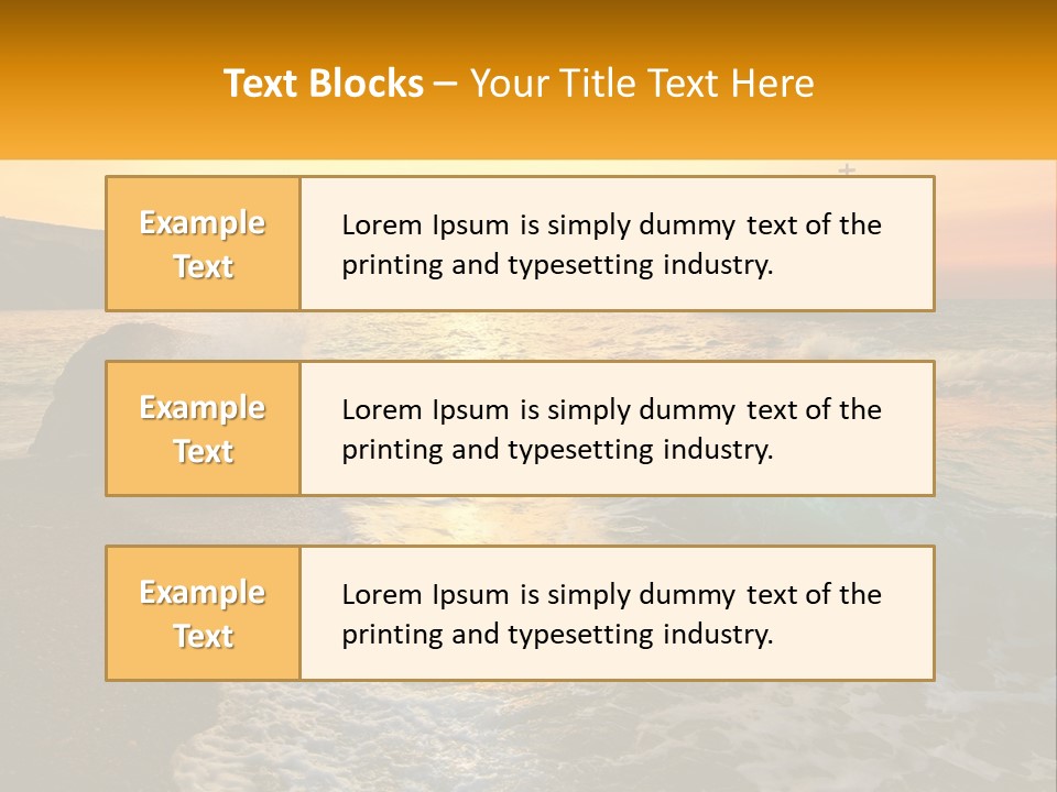 A Sunset Over The Ocean With A Cross On Top Of It PowerPoint Template