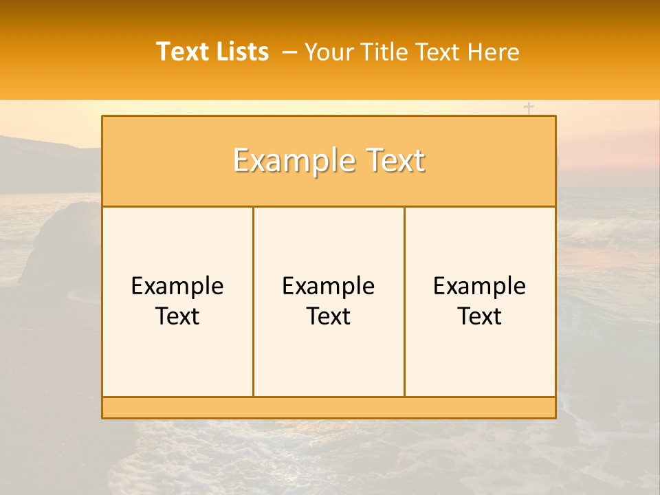 A Sunset Over The Ocean With A Cross On Top Of It PowerPoint Template