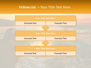 A Sunset Over The Ocean With A Cross On Top Of It PowerPoint Template
