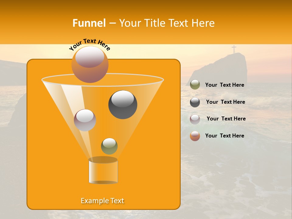 A Sunset Over The Ocean With A Cross On Top Of It PowerPoint Template
