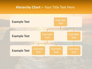 A Sunset Over The Ocean With A Cross On Top Of It PowerPoint Template