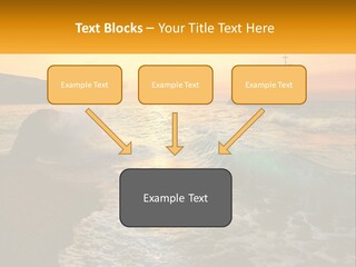A Sunset Over The Ocean With A Cross On Top Of It PowerPoint Template