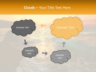 A Sunset Over The Ocean With A Cross On Top Of It PowerPoint Template