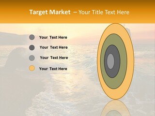 A Sunset Over The Ocean With A Cross On Top Of It PowerPoint Template