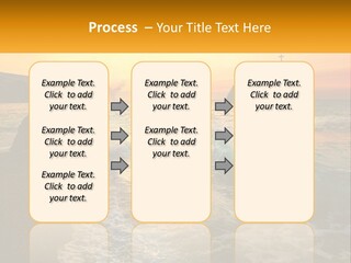 A Sunset Over The Ocean With A Cross On Top Of It PowerPoint Template