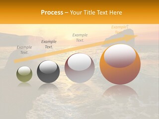 A Sunset Over The Ocean With A Cross On Top Of It PowerPoint Template