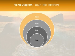 A Sunset Over The Ocean With A Cross On Top Of It PowerPoint Template