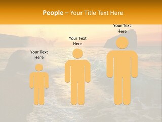 A Sunset Over The Ocean With A Cross On Top Of It PowerPoint Template