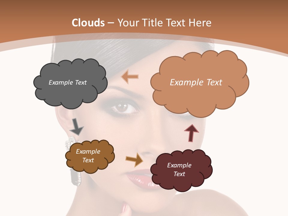 A Woman In A Red Dress Is Pointing At The Camera PowerPoint Template