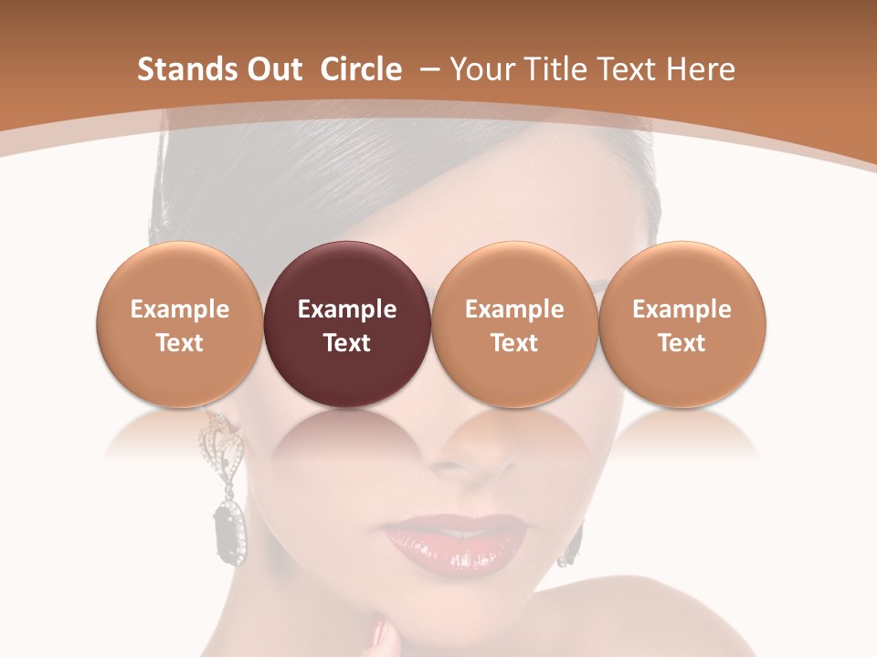 A Woman In A Red Dress Is Pointing At The Camera PowerPoint Template