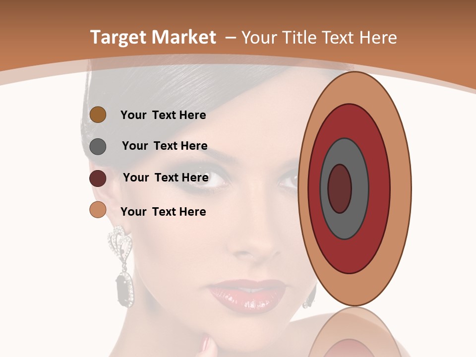 A Woman In A Red Dress Is Pointing At The Camera PowerPoint Template