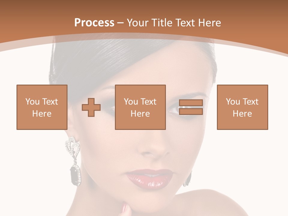 A Woman In A Red Dress Is Pointing At The Camera PowerPoint Template