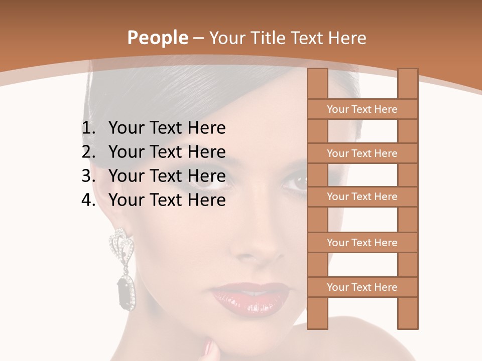 A Woman In A Red Dress Is Pointing At The Camera PowerPoint Template