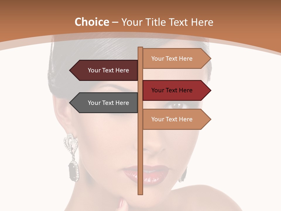 A Woman In A Red Dress Is Pointing At The Camera PowerPoint Template