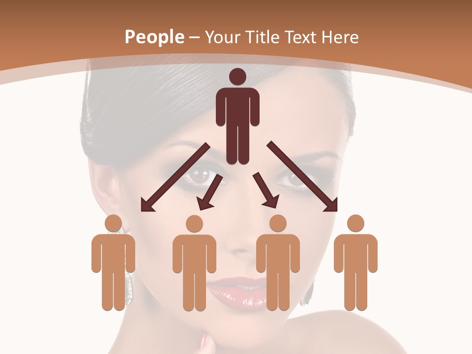 A Woman In A Red Dress Is Pointing At The Camera PowerPoint Template