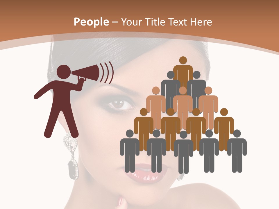 A Woman In A Red Dress Is Pointing At The Camera PowerPoint Template
