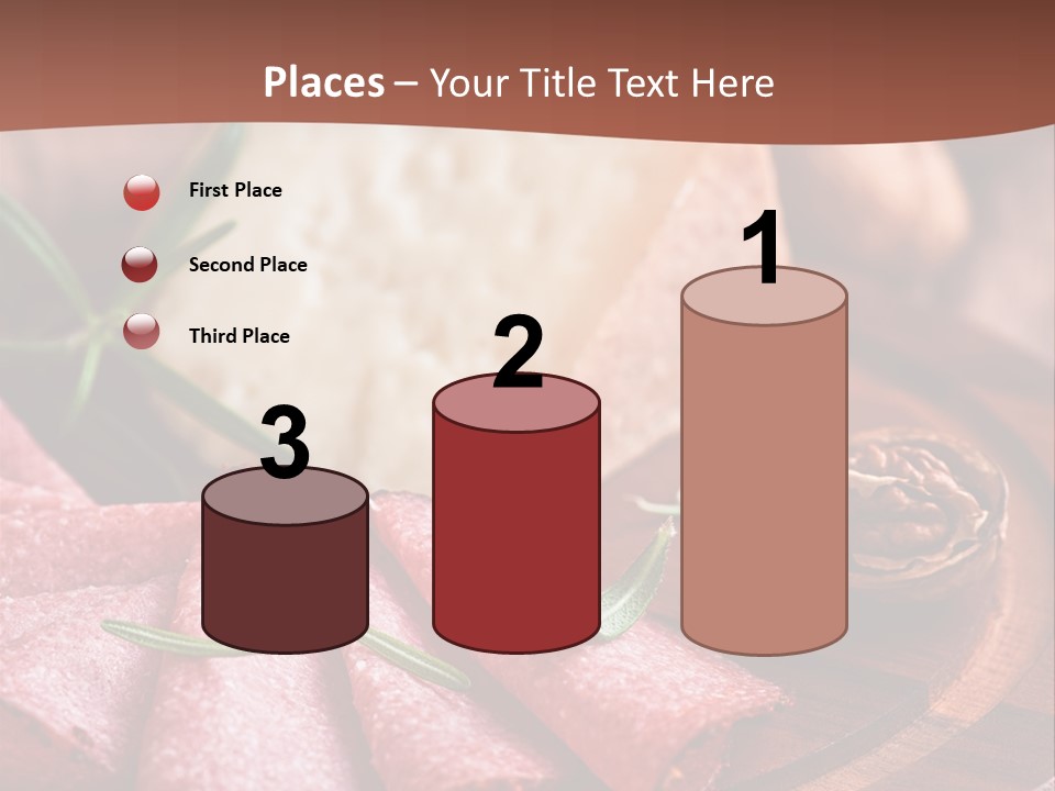 A Wooden Plate With Cheese And Nuts On It PowerPoint Template