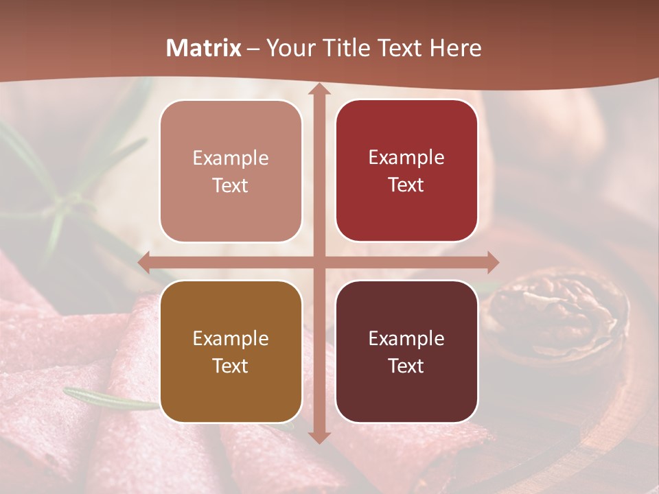 A Wooden Plate With Cheese And Nuts On It PowerPoint Template