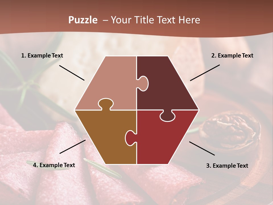 A Wooden Plate With Cheese And Nuts On It PowerPoint Template