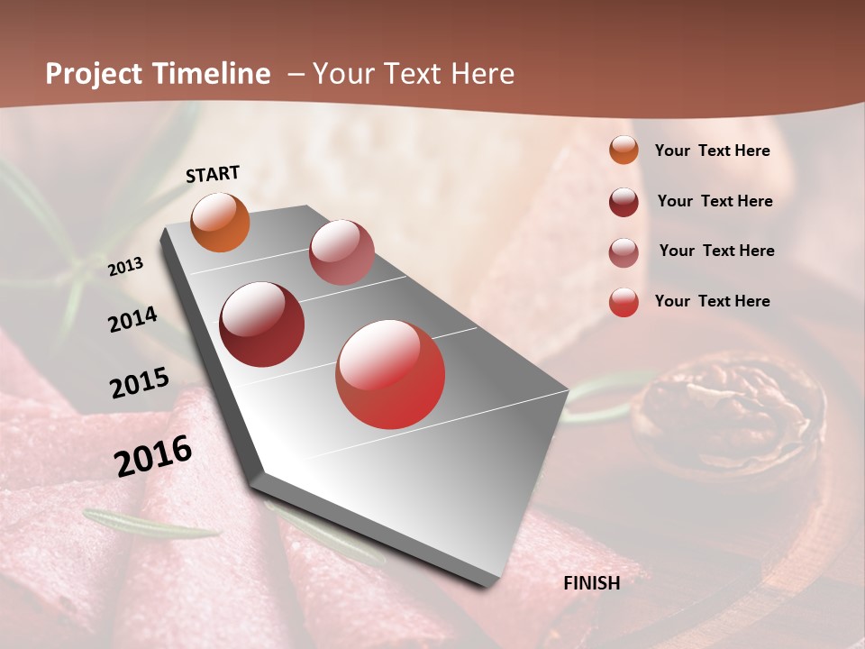 A Wooden Plate With Cheese And Nuts On It PowerPoint Template