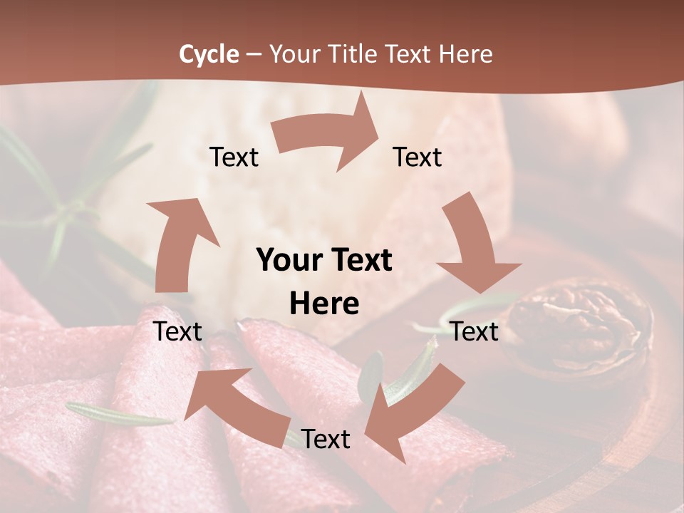 A Wooden Plate With Cheese And Nuts On It PowerPoint Template