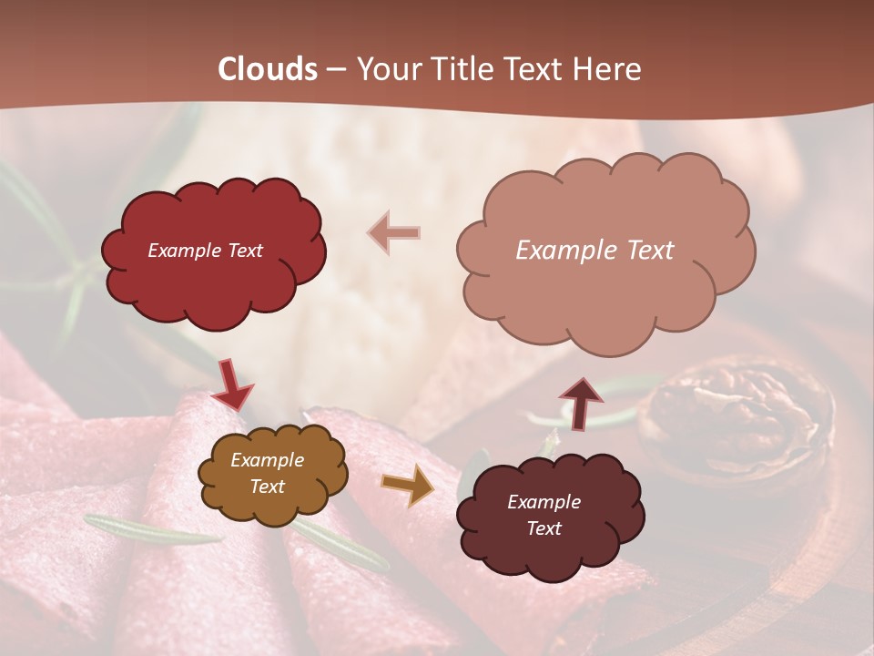 A Wooden Plate With Cheese And Nuts On It PowerPoint Template