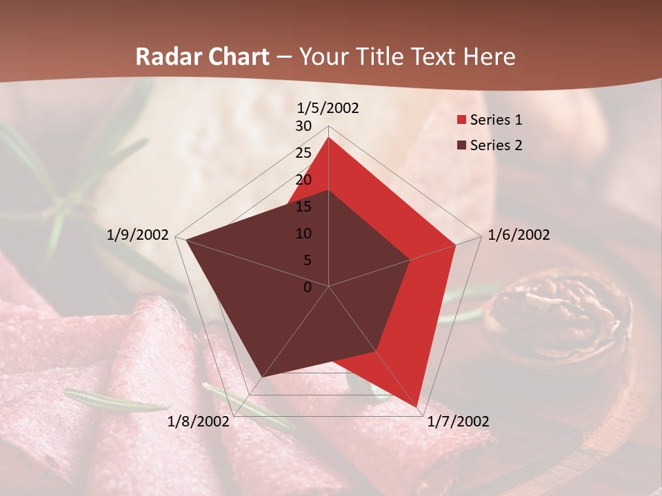 A Wooden Plate With Cheese And Nuts On It PowerPoint Template