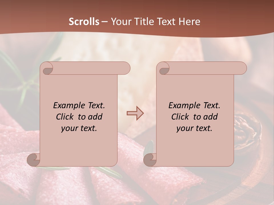 A Wooden Plate With Cheese And Nuts On It PowerPoint Template