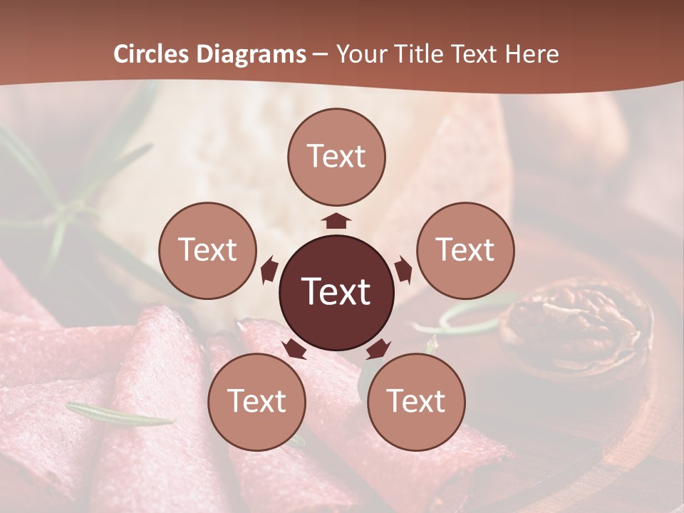 A Wooden Plate With Cheese And Nuts On It PowerPoint Template