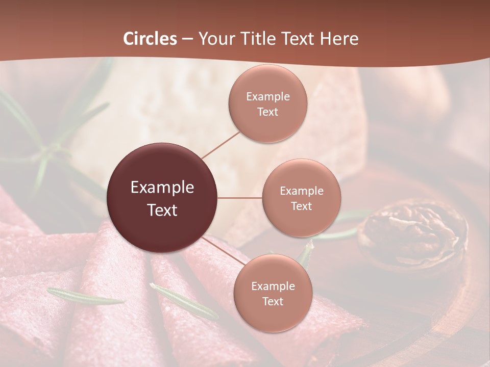 A Wooden Plate With Cheese And Nuts On It PowerPoint Template