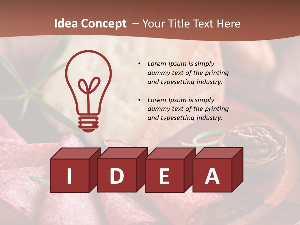 A Wooden Plate With Cheese And Nuts On It PowerPoint Template