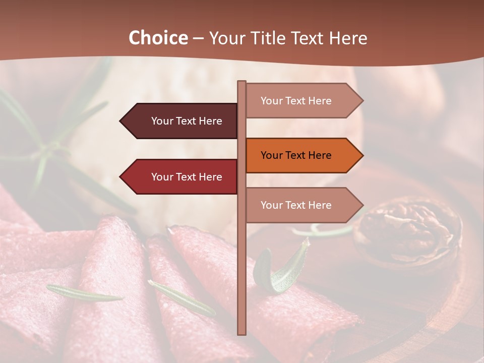 A Wooden Plate With Cheese And Nuts On It PowerPoint Template